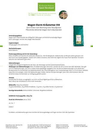 Magen-Darm-Kräutertee VIII 120 g