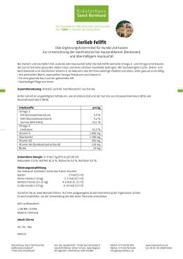 tierlieb Fellfit für Hunde und Katzen 250 ml