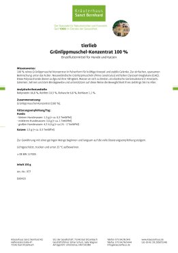 tierlieb Grünlippmuschel-Konzentrat 100 % für Hunde und Katzen 150 g