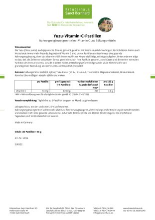 Yuzu-Vitamin-C-Pastillen 150 Tabletten